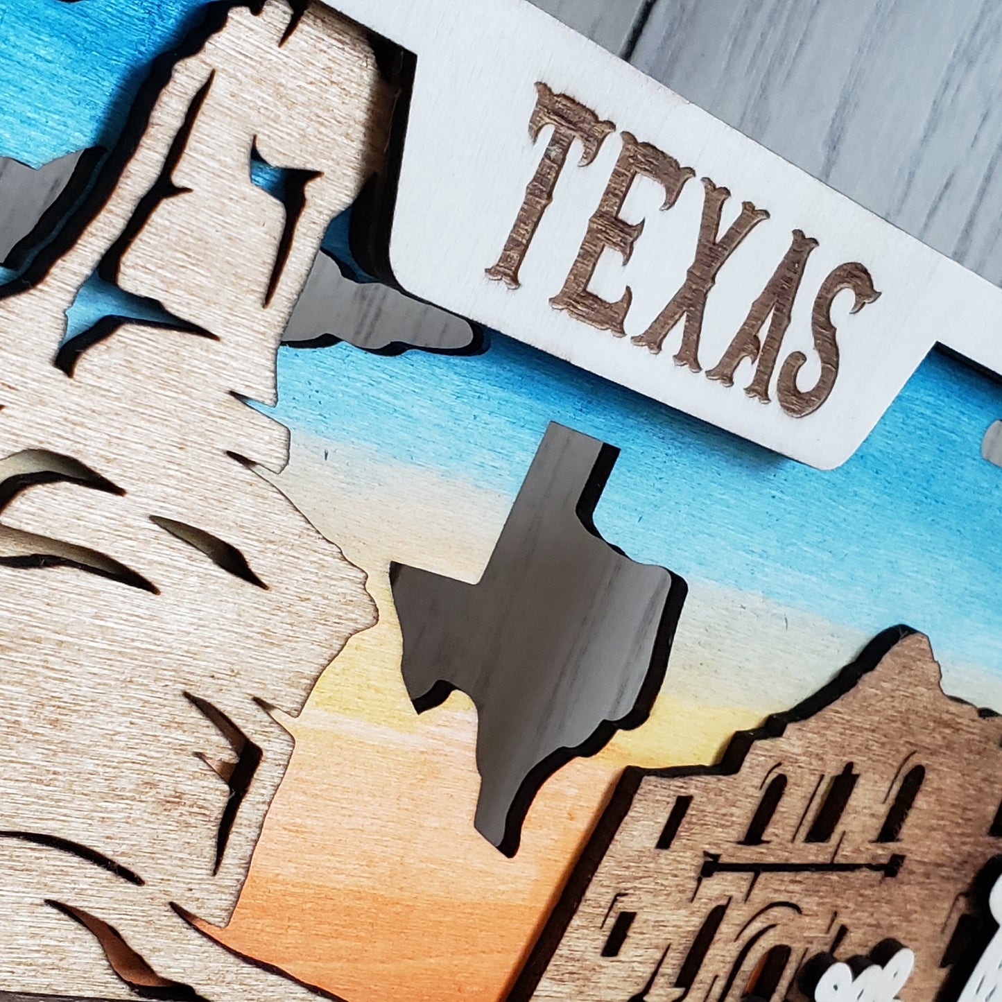Wooden Texas License Plate Shadow Box